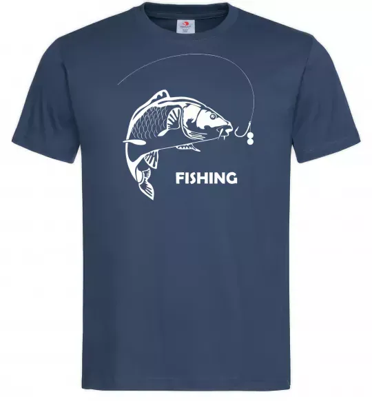 Чоловіча футболка FISHING Темно-синій фото