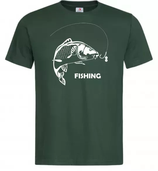 Чоловіча футболка FISHING Темно-зелений фото