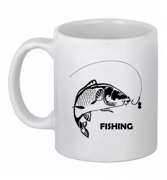 Чашка керамічна FISHING Білий фото