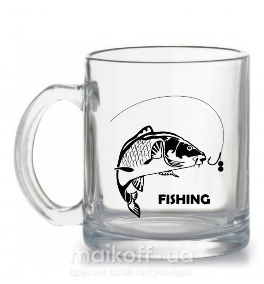 Чашка стеклянная FISHING Прозрачный фото