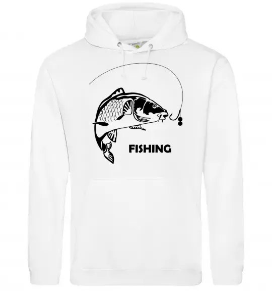Чоловіча толстовка (худі) FISHING Білий фото