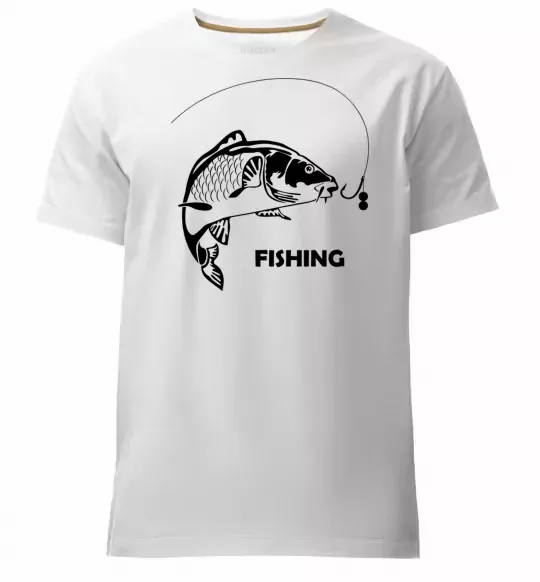 Чоловіча преміум футболка FISHING Білий фото