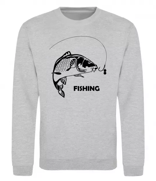 Свитшот FISHING Серый меланж фото