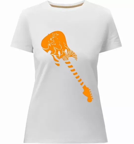 Жіноча преміум футболка Гітара Білий фото