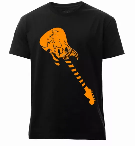 Мужская премиум футболка Гітара Черный фото