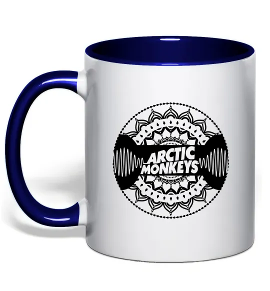 Чашка з кольоровою ручкою Arctic monkeys Logo Глибокий темно-синій фото