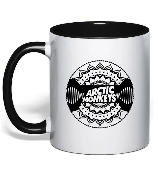 Чашка з кольоровою ручкою Arctic monkeys Logo Чорний фото