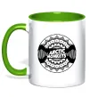 Чашка з кольоровою ручкою Arctic monkeys Logo Лаймовий фото