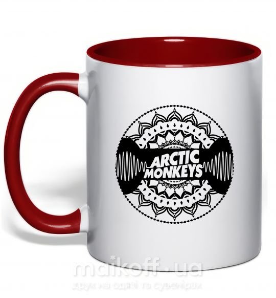 Чашка з кольоровою ручкою Arctic monkeys Logo Червоний фото