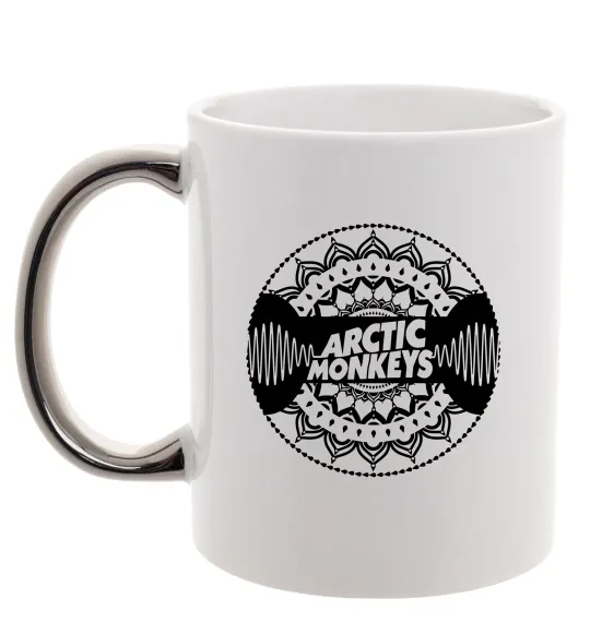 Чашка з кольоровою ручкою Arctic monkeys Logo Срібло фото