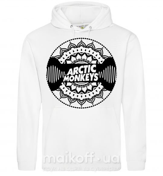 Мужская толстовка (худи) Arctic monkeys Logo Белый фото