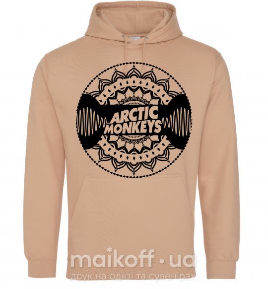 Мужская толстовка (худи) Arctic monkeys Logo Песочный фото