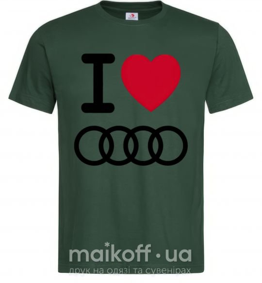 Мужская футболка I love audi Logo Темно-зеленый фото