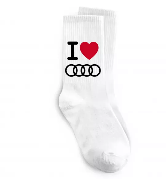 Носки I love audi Logo Белый фото