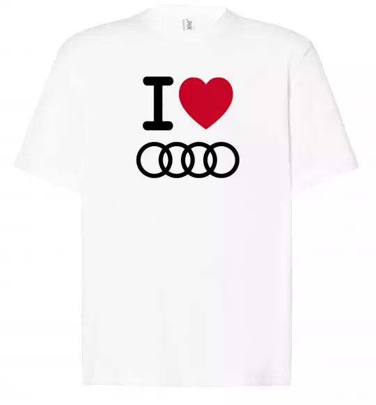 Футболка Оверсайз I love audi Logo Білий фото