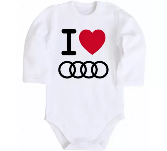 Детский боди I love audi Logo Белый фото