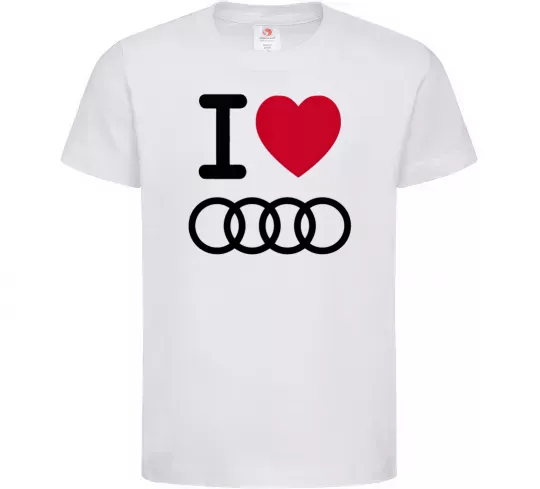 Детская футболка I love audi Logo Белый фото