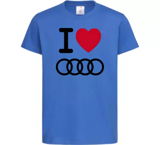 Детская футболка I love audi Logo Ярко-синий фото