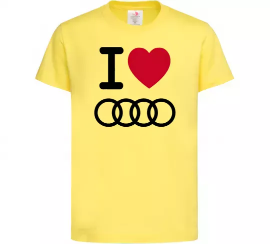 Детская футболка I love audi Logo Лимонный фото