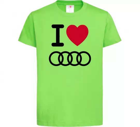 Детская футболка I love audi Logo Лаймовый фото