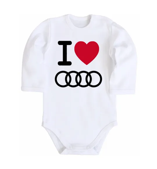 Детский боди I love audi Logo Белый фото
