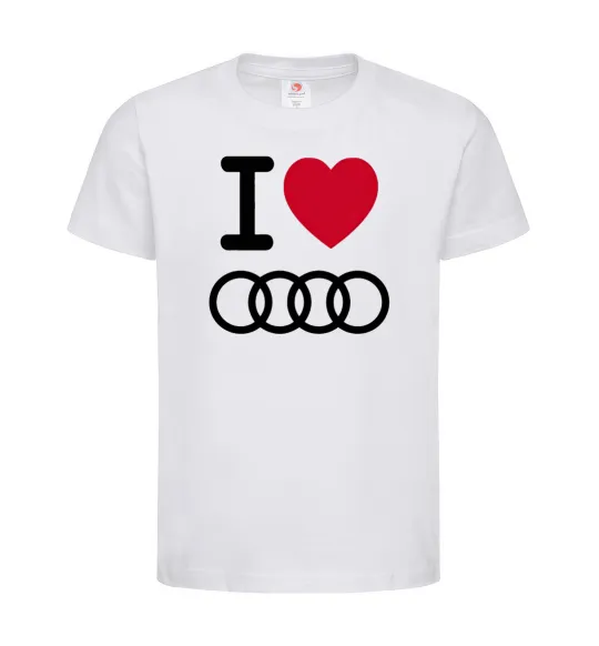 Дитяча футболка I love audi Logo Білий фото