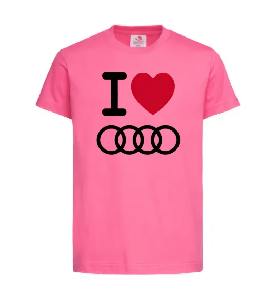 Дитяча футболка I love audi Logo Яскраво-рожевий фото