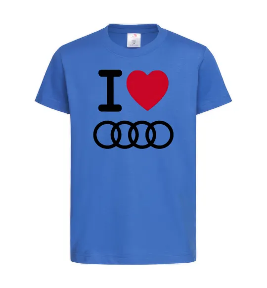 Дитяча футболка I love audi Logo Яскраво-синій фото