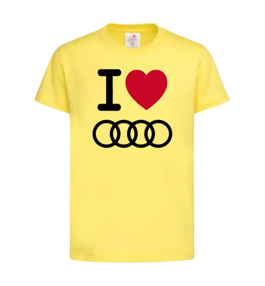 Дитяча футболка I love audi Logo Лимонний фото