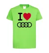Дитяча футболка I love audi Logo Лаймовий фото