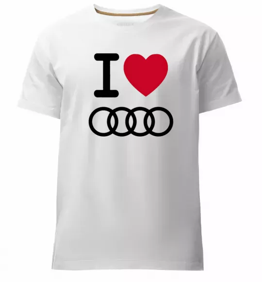 Чоловіча преміум футболка I love audi Logo Білий фото