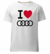 Чоловіча преміум футболка I love audi Logo Білий фото