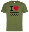 Чоловіча футболка I love audi Logo Оливковий фото