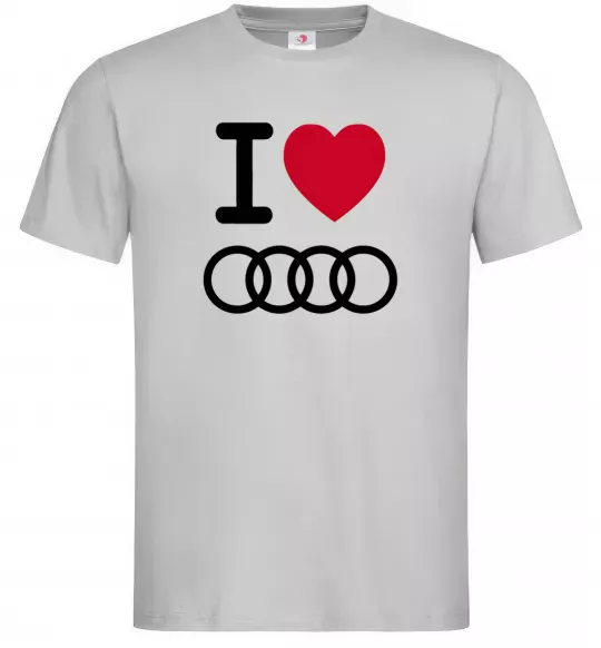 Чоловіча футболка I love audi Logo Сірий фото