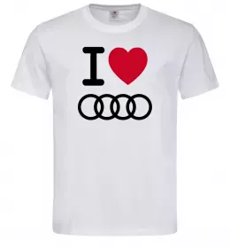 Мужская футболка I love audi Logo Белый Мужская футболка I love audi Logo Белый фото