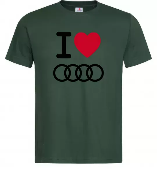 Чоловіча футболка I love audi Logo Темно-зелений фото
