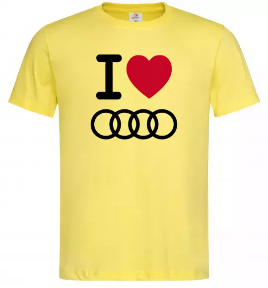 Чоловіча футболка I love audi Logo Лимонний фото