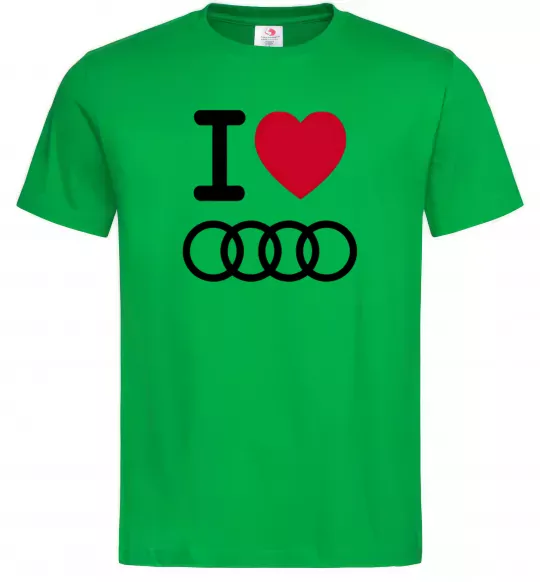 Чоловіча футболка I love audi Logo Зелений фото