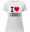 Жіноча преміум футболка I love audi Logo Білий фото