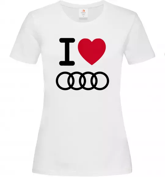 Жіноча футболка I love audi Logo Білий фото