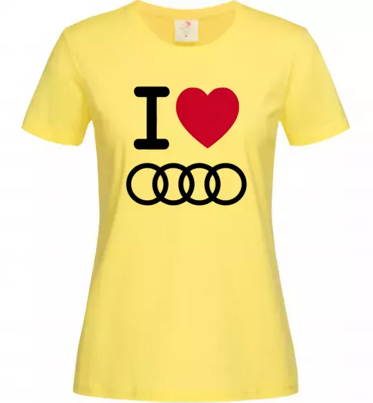 Жіноча футболка I love audi Logo Лимонний фото