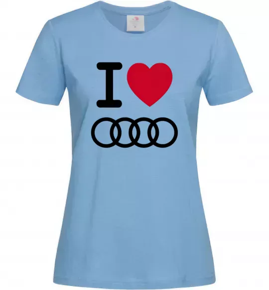 Жіноча футболка I love audi Logo Блакитний фото