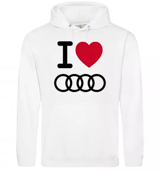 Чоловіча толстовка (худі) I love audi Logo Білий фото
