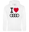 Чоловіча толстовка (худі) I love audi Logo Білий фото