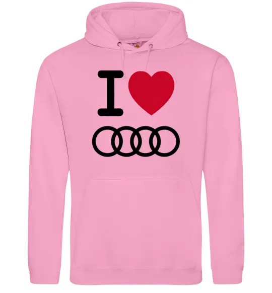 Женская толстовка (худи) I love audi Logo Розовый фото