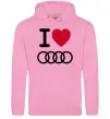 Женская толстовка (худи) I love audi Logo Розовый фото