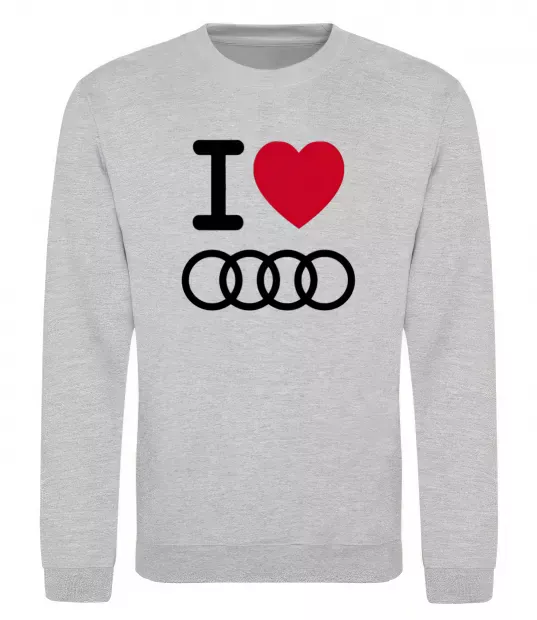 Світшот I love audi Logo Сірий меланж фото