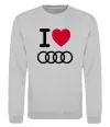 Світшот I love audi Logo Сірий меланж фото
