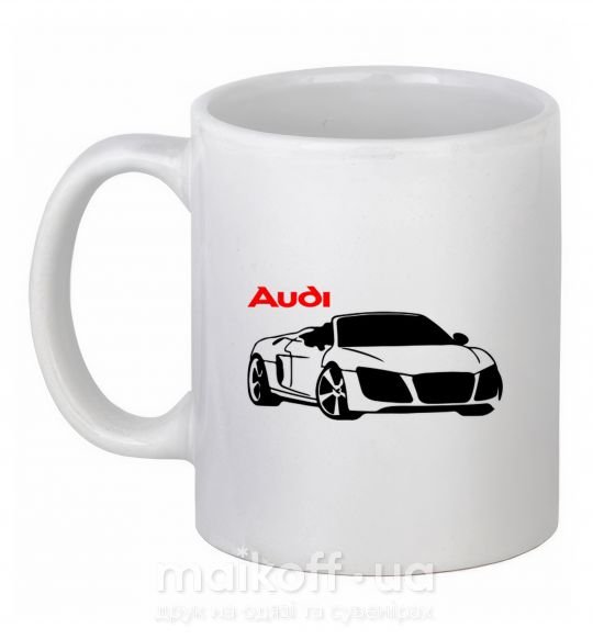 Чашка керамічна Audi car and logo Білий фото