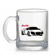 Чашка скляна Audi car and logo Прозорий фото
